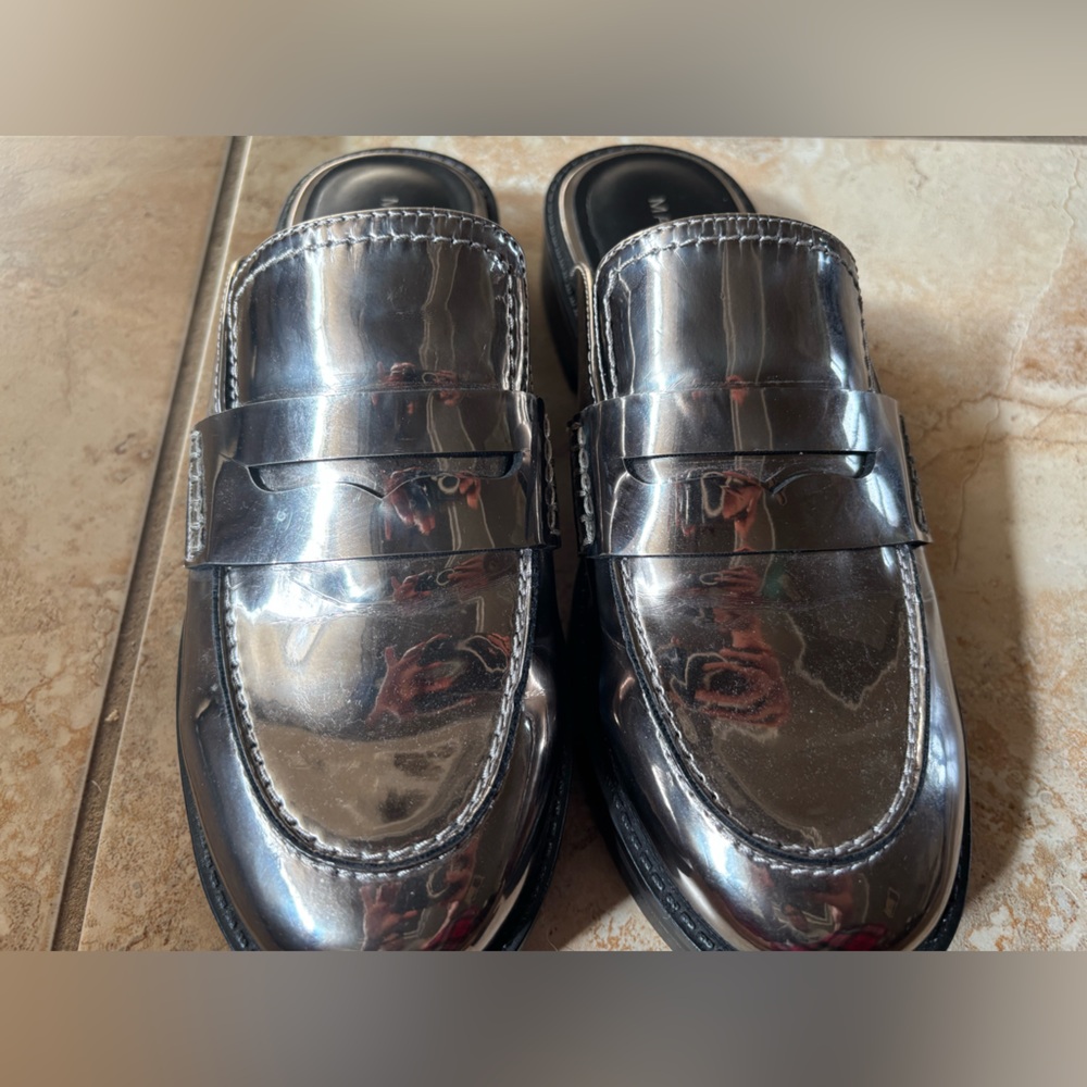 Marc Fisher Burlesk Loafer Mule — Metallic Silver - Picture 2 of 7